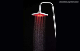 LED overhead showerhead square red colour one function